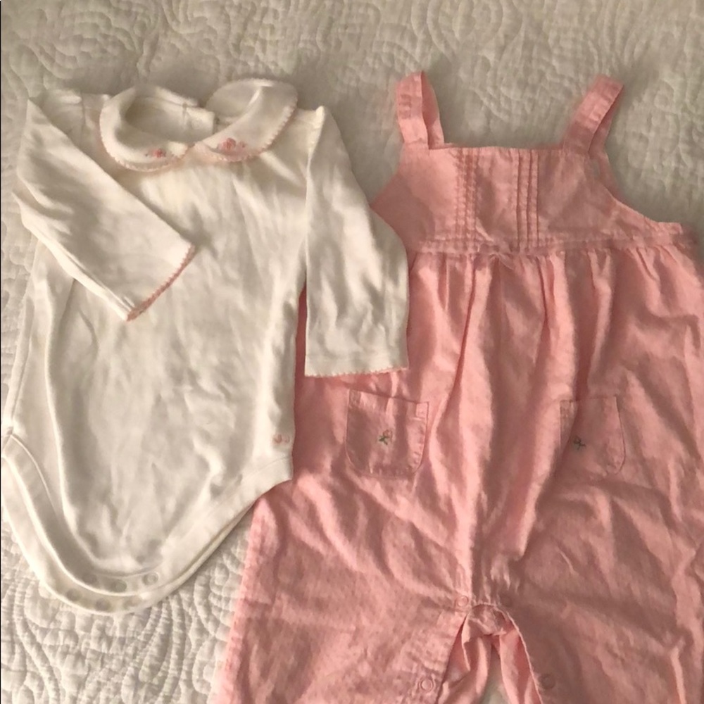 Janie and jack overalls and onesie set